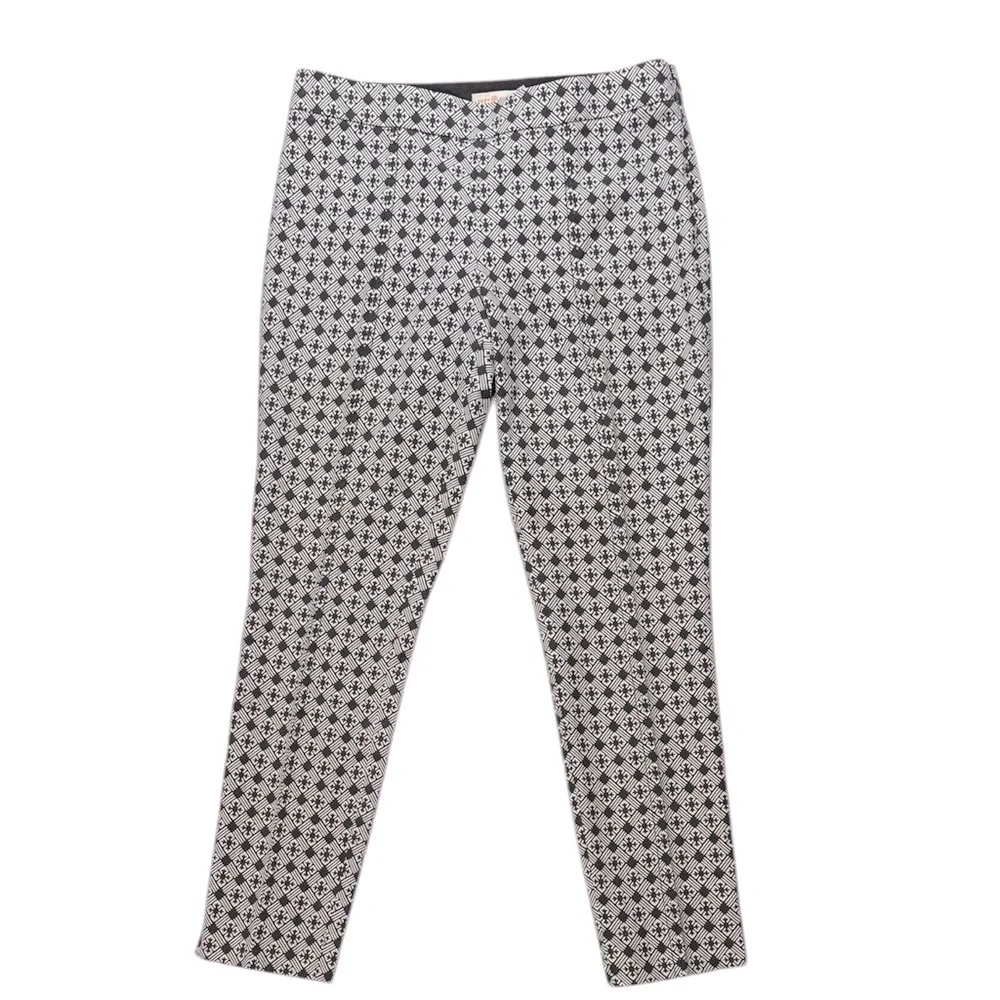 Tory Burch 4 'Callie' Jacquard Seamed Crop Pants Black and Ivory